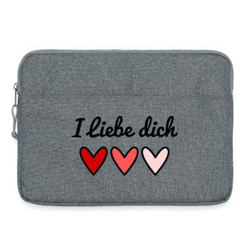 ICH LIEBE DICH. I LOVE YOU. HEART. COUPLE. - Laptop bag 15" - heather grey - Front