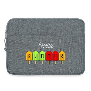 Hallo Sommer-Eis am Stiel - Laptoptasche 15" - Grau meliert - Vorne