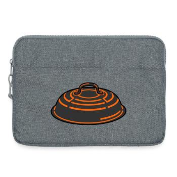 Grilldeckel BBQ Smoker Grillmeister Vatertag - Laptoptasche 15" - Grau meliert - Vorne