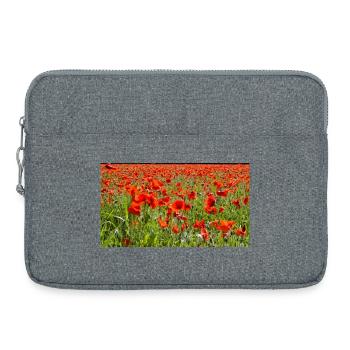 Roter Mohn Florale Pracht - Laptoptasche 15" - Grau meliert - Vorne