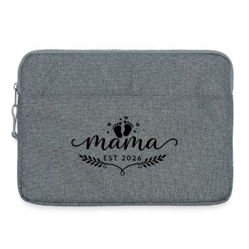 Mama Herz und Sterne | Minimalistisches Mama-Geschenk - Laptoptasche 15" - Grau meliert - Vorne