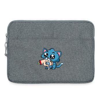 Hungry kitten - Laptop bag 15" - heather grey - Front