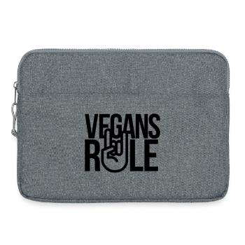 vegans rule - Laptop bag 15" - heather grey - Front