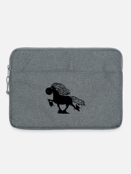 Töltender Isländer - Pferd - Laptoptasche 15" - Grau meliert