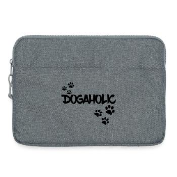 Addicted to dogs. Dog lover, animal * - Laptop bag 15" - heather grey - Front