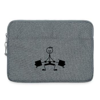 Logo, emblème de musculation - Sacoche pour ordinateur portable 15 pouces - gris chiné - Devant