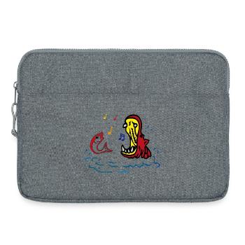 Hippo und Fisch singen im Duett - Laptoptasche 15" - Grau meliert - Vorne