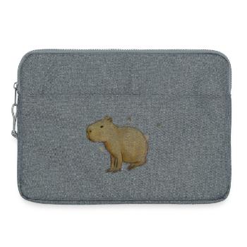 Chill Capybara – Cute & Calm Rodent Illustration - Laptop bag 15" - heather grey - Front
