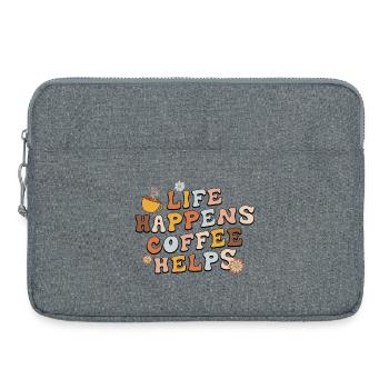 Life Happens Coffee Helps - Laptop bag 15" - heather grey - Front
