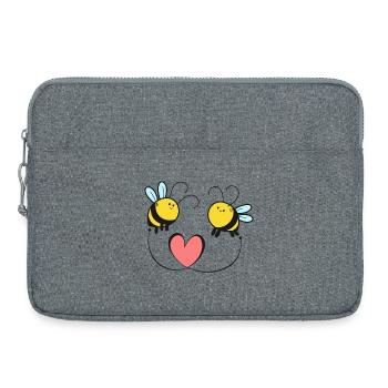 Bees Love Wedding - Laptop bag 15" - heather grey - Front