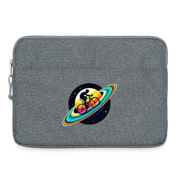 Cyclist on Saturn - Laptop bag 15" - heather grey - Front