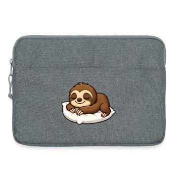 mignon paresseux dessin animé se détendre câlin chill - Sacoche pour ordinateur portable 15 pouces - gris chiné - Devant