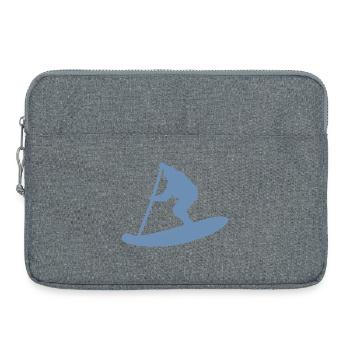 Minimalistische Stand Up Paddle Silhouette - Laptoptasche 15" - Grau meliert - Vorne