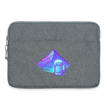 Bergneon Bierglanz Blau - Laptoptasche 15" - Grau meliert - Vorne