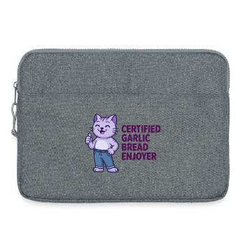 Appréciateur certifié du pain à l’ail - T-shirt Chat drôle - Sacoche pour ordinateur portable 15 pouces - gris chiné - Devant