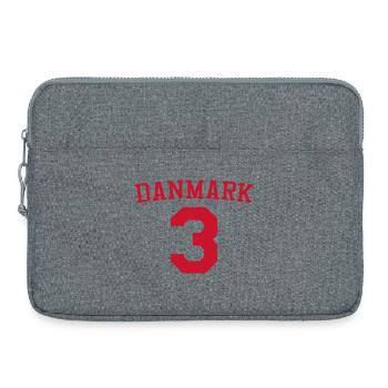 Denmark 3 – Red Sport Design - Laptop bag 15" - heather grey - Front