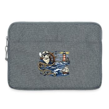 Seefahrer-Schaf im Sturm - Laptoptasche 15" - Grau meliert - Vorne