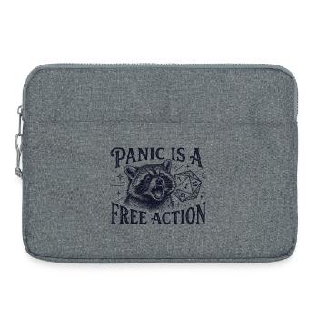 Panic is a Free Action – Raccoon D20 Design - Laptop bag 15" - heather grey - Front