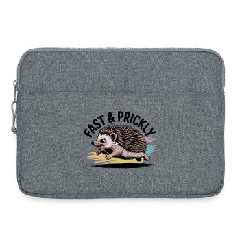 Bunter Sprint-Igel - Laptoptasche 15" - Grau meliert - Vorne