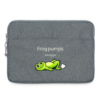 Frog Pumps Letting Go lustiger Frosch Spruch - Laptoptasche 15" - Grau meliert - Vorne