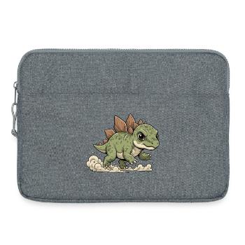 Cheerful Stegosaurus - Laptop bag 15" - heather grey - Front