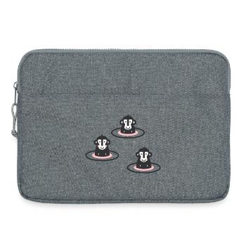 Drei japanische Schneeaffen, Makaken in Onsen, rosa - Laptoptasche 15" - Grau meliert - Vorne
