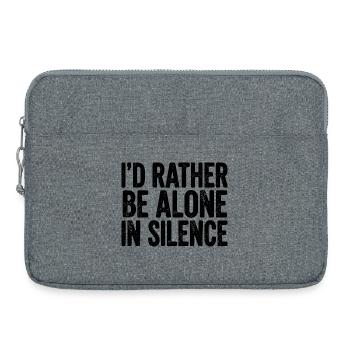I’d Rather Be Alone In Silence - Laptop bag 15" - heather grey - Front
