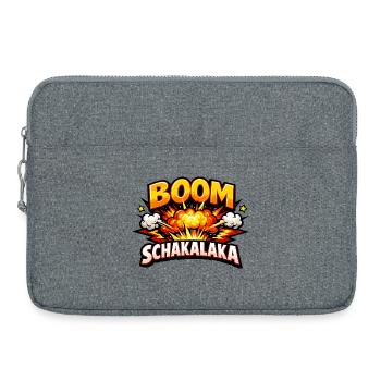 Boom Schakalaka Comic Spruch mit Explosion - Laptoptasche 15" - Grau meliert - Vorne