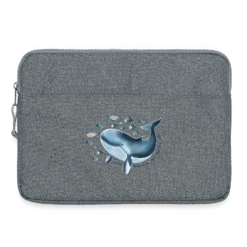 Liberté pour l’espoir - Baleine bleue avec banc de poissons - Sacoche pour ordinateur portable 15 pouces - gris chiné - Devant