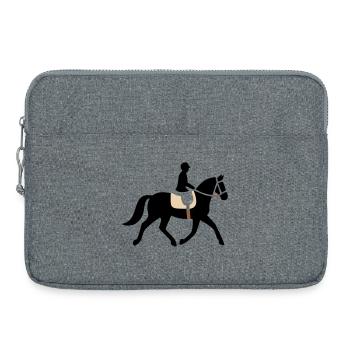 Logo de la silhouette du cavalier - Sacoche pour ordinateur portable 15 pouces - gris chiné - Devant