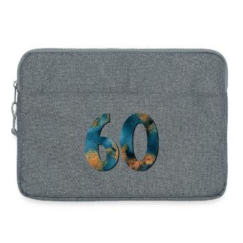 Number 60 - 60th birthday - Laptop bag 15" - heather grey - Front