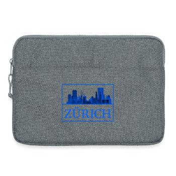 Zurich Skyline Blue Silhouette - Laptop bag 15" - heather grey - Front