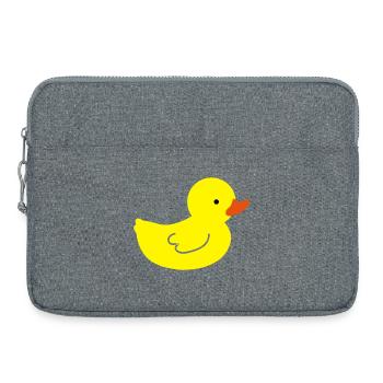 Canard en caoutchouc joyeux: une touche de jaune - Sacoche pour ordinateur portable 15 pouces - gris chiné - Devant