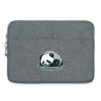 I Dont Like Morning People Panda Spruch - Laptoptasche 15" - Grau meliert - Vorne