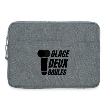 glace deux boules, glaces, crème glacée - Sacoche pour ordinateur portable 15 pouces - gris chiné - Devant