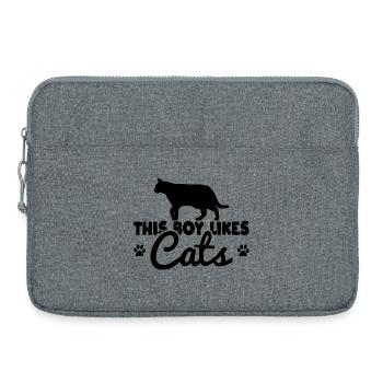 Katzen Junge - Laptoptasche 15" - Grau meliert - Vorne