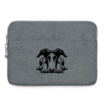 Galgo Kopf mit Pfoten - Laptoptasche 15" - Grau meliert - Vorne