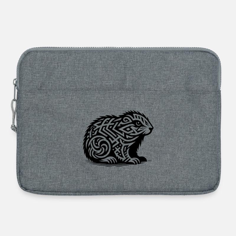 Marmotte tribale - Sacoche pour ordinateur portable 15 pouces - gris chiné