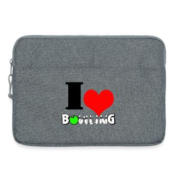 Bowling Liebe Herz - Laptoptasche 15" - Grau meliert - Vorne