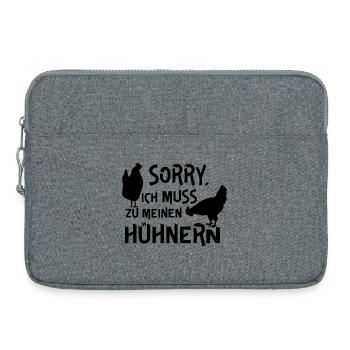 Humorous chicken design with text - Laptop bag 15" - heather grey - Front