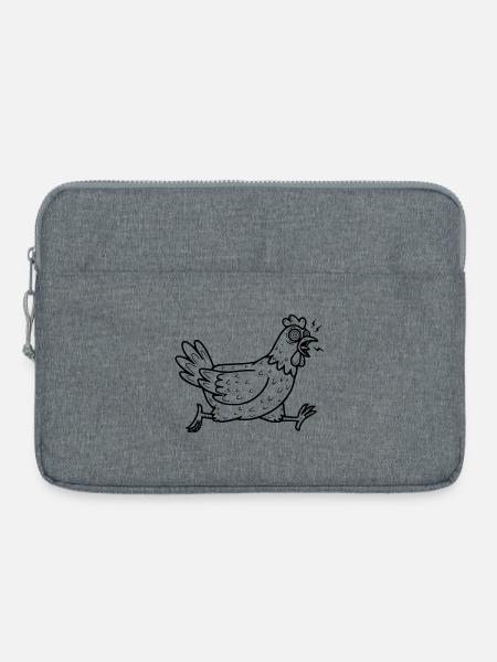 Verrücktes Huhn - Laptoptasche 15" - Grau meliert
