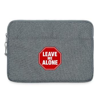 Leave Me Alone Stoppschild Statement Spruch - Laptoptasche 15" - Grau meliert - Vorne