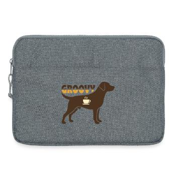 Groovy Dog Retriever Retro - Laptop bag 15" - heather grey - Front