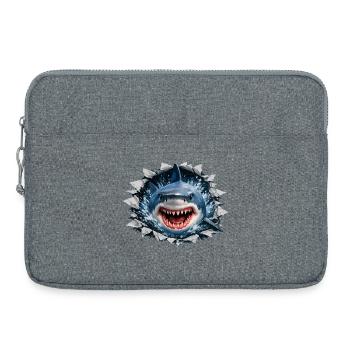 Breaking Shark Outbreak design - Laptop bag 15" - heather grey - Front
