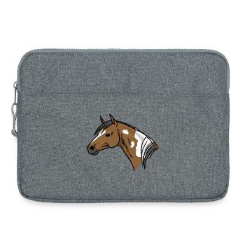 Horse Portrait - Laptop bag 15" - heather grey - Front