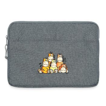 Drôle Chevaux - Sacoche pour ordinateur portable 15 pouces - gris chiné - Devant