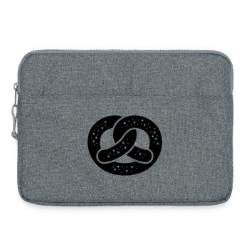Salzbrezel / braun / einfärbbar - Laptoptasche 15" - Grau meliert - Vorne