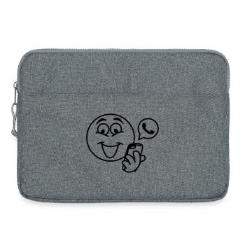 Stick tête avec un téléphone et texte pop-up berich - Sacoche pour ordinateur portable 15 pouces - gris chiné - Devant