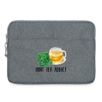 Mint Tea Addict Accro Thé à la menthe Cadeau thé - Sacoche pour ordinateur portable 15 pouces - gris chiné - Devant