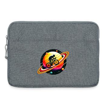 Cyclist on Saturn - Laptop bag 15" - heather grey - Front